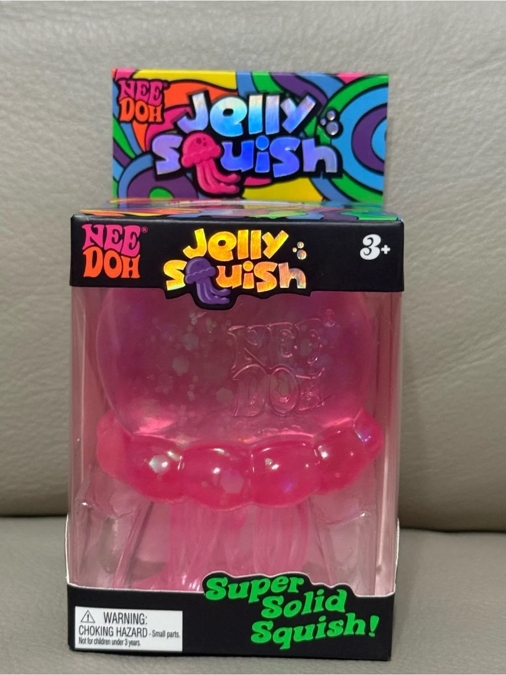 NEW Schylling NeeDoh Jelly Squish Jelly Fish Squishy PINK Super Solid Squish
